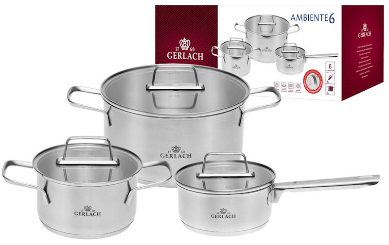 GERLACH AMBIENTE ZESTAW GARNKÓW 6EL. 16r.,18,24cm 