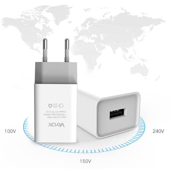 BX11023 ŁADOWARKA 1xUSB 2,1A+PRZEWÓD VA0051 BIAŁA