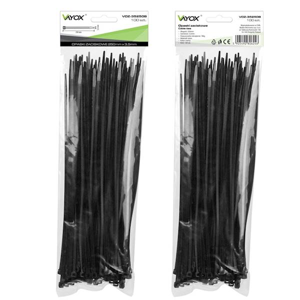 BX14594 OPASKA ZACISK.3,5mm/250mm OP/100szt CZARNA