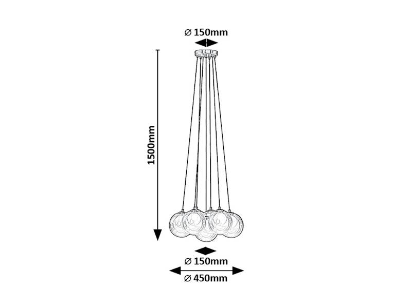 LAMPA WISZĄCA ROSEHIP KLOSZE KULE ZŁOTA 7xG9 72304 RABALUX