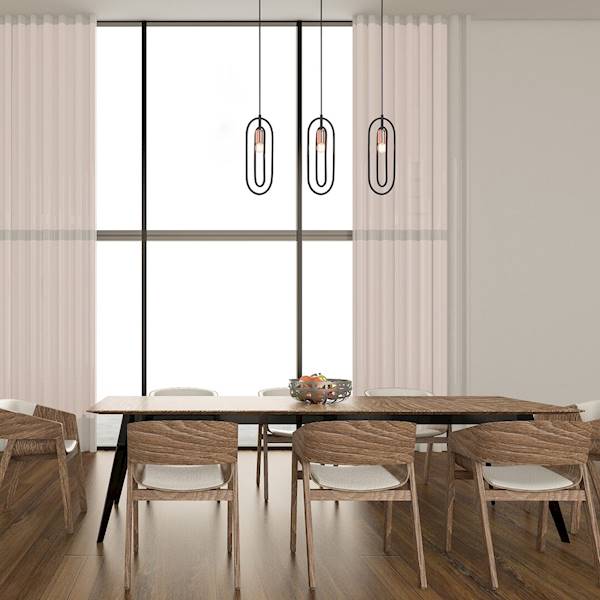 RAB.72264 ROVIER LAMPA WISZĄCA CZARNA/MIEDŹ 3xE27