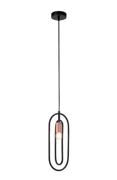 RAB.72263 ROVIER LAMPA WISZĄCA CZARNA/MIEDŹ 1xE27