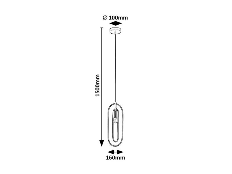 RAB.72263 ROVIER LAMPA WISZĄCA CZARNA/MIEDŹ 1xE27