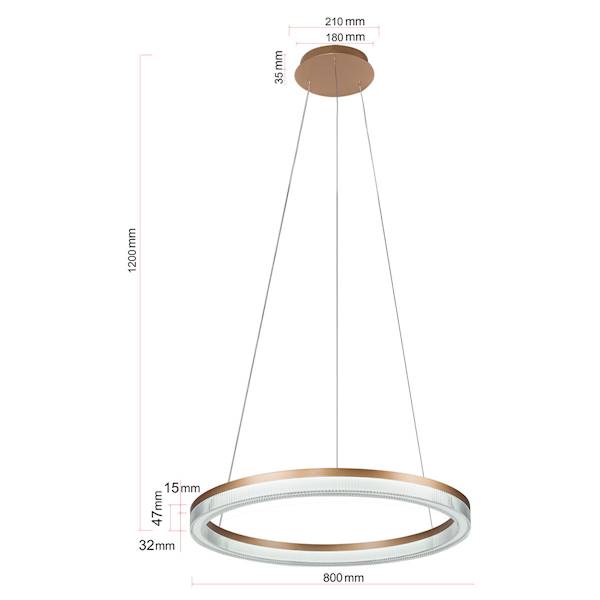 LP.MIDWAY CRISTAL RING 80cm 50W LP-033/1P L GD ZŁ