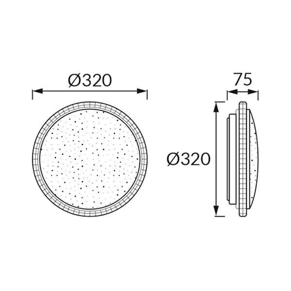 ID.PLAFON LED PRYZMA 16W CCT FI32CM 1290lm 04573