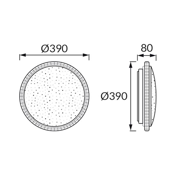 ID.PLAFON LED PRYZMA 24W CCT FI39CM 1930lm 04574
