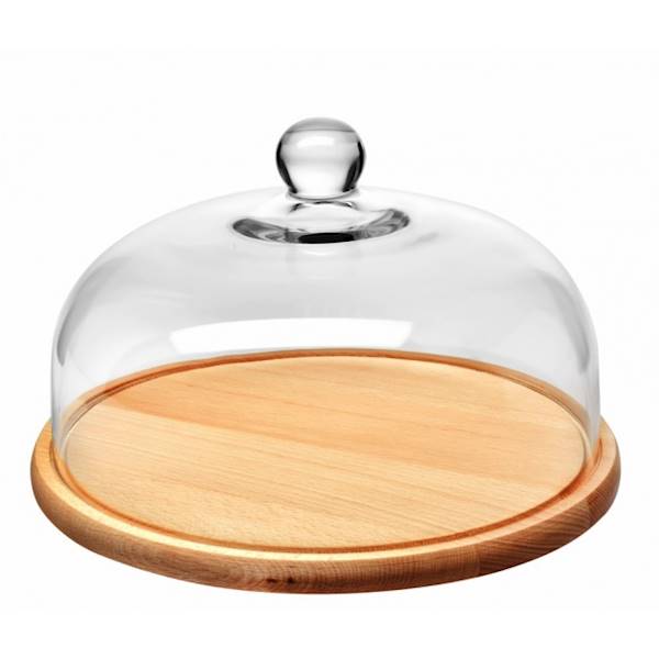 KROSNO GLAMOUR PATERA DREWNO+POKR.SZKLANA 28,5cm 