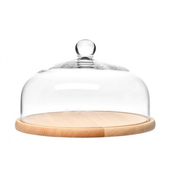 KROSNO GLAMOUR PATERA DREWNO+POKR.SZKLANA 28,5cm 