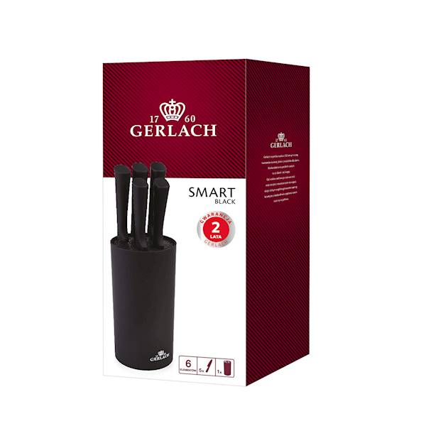 GERLACH KPL.5 NOŻY W BLOKU - 994M SMART CZARNE