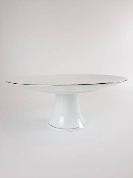 TORTOWNICA PATERA BASE BIAŁA + PLATYNOWA OBWÓDKA  27,5 x 12 cm 00P1 BOGUCICE