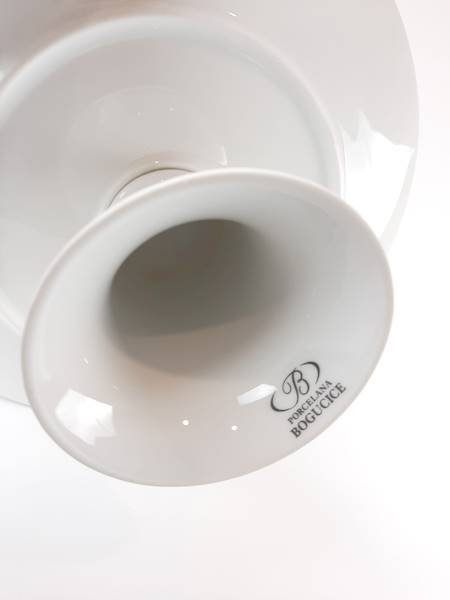 TORTOWNICA PATERA BASE BIAŁA + PLATYNOWA OBWÓDKA  27,5 x 12 cm 00P1 BOGUCICE