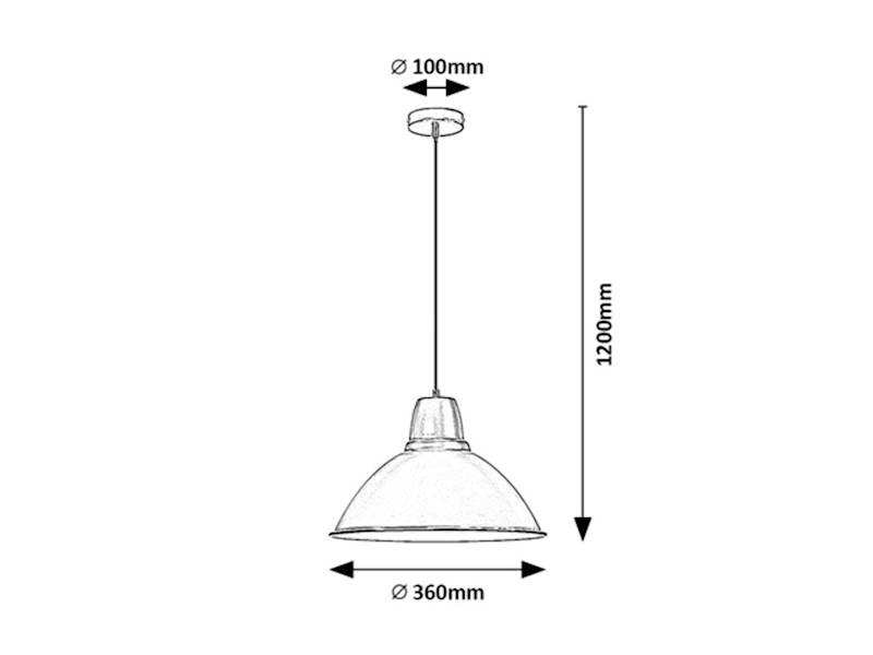 LAMPA WISZĄCA WILBOUR 1xE27 KLOSZ METAL CZARNA 72013