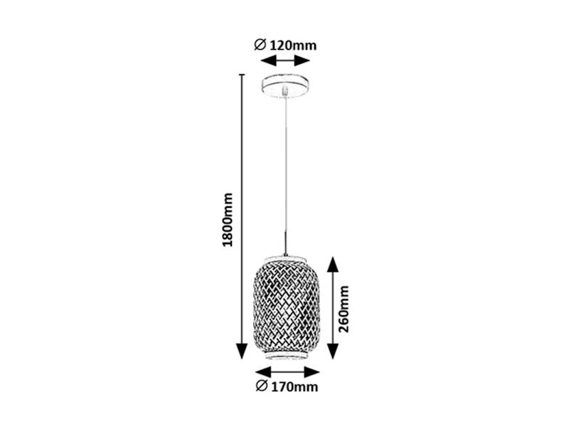 LAMPA WISZĄCA ADALLA WIKLINA 1xE27 72091 RABALUX