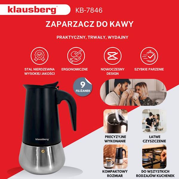 KLAUSBERG KAWIARKA DO ESPRESSO 9 CZAR./CHR. KB7846