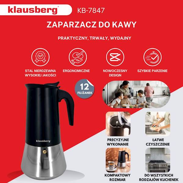 KLAUSBERG KAWIARKA DO ESPRESSO 12CZAR./CHR. KB7847