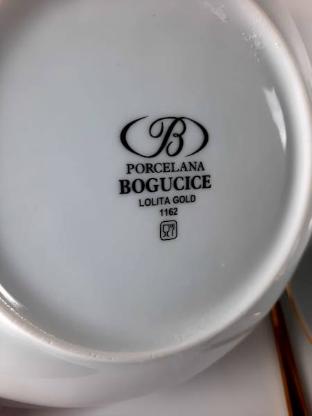 LOLITA GOLD SERWIS OBIADOWO - KAWOWY 12 osób, 81 elementów 1162 BOGUCICE
