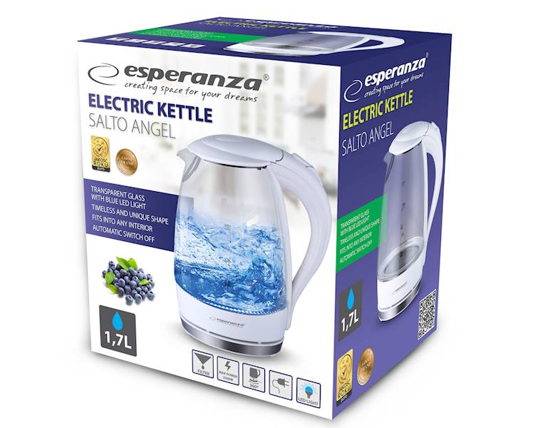 ESPERANZA CZAJNIK SALTO SZKŁO EKK011W 1,7L BIAŁY