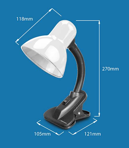 ESPERANZA LAMPKA BIUR.PROCYON E27 ELD106W BIAŁA