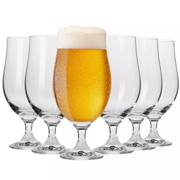 KROSNO HARMONY 6 SZKLANEK - POKALI DO PIWA NA STOPCE 500ml