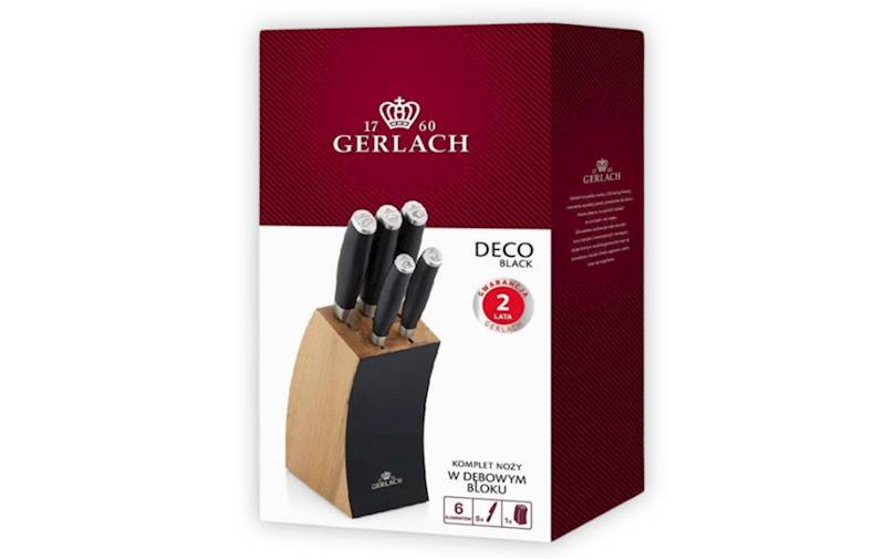 GERLACH DECO BLACK KPL.5 NOŻY W BLOKU - 991M 