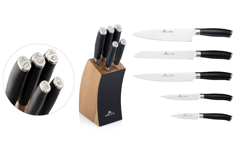 GERLACH DECO BLACK KPL.5 NOŻY W BLOKU - 991M 