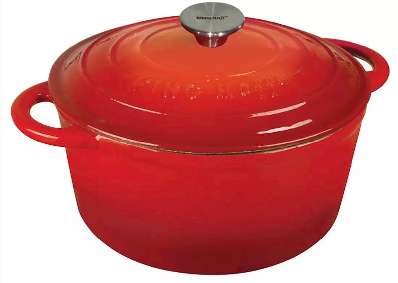 KINGHOFF ŻELIWNY GARNEK EMALIA 21cm KH1614 CZERW.