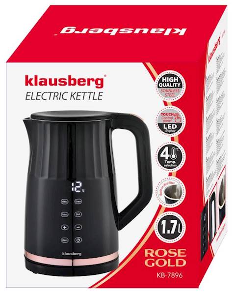 KLAUSBERG CZAJNIK ELEKT. 1,7L CZARNO/RÓŻ KB7896