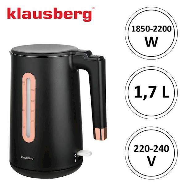 KLAUSBERG CZAJNIK ELEKT. 1,7L CZARNO/RÓŻ KB7889