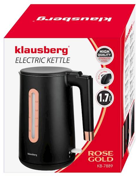 KLAUSBERG CZAJNIK ELEKT. 1,7L CZARNO/RÓŻ KB7889