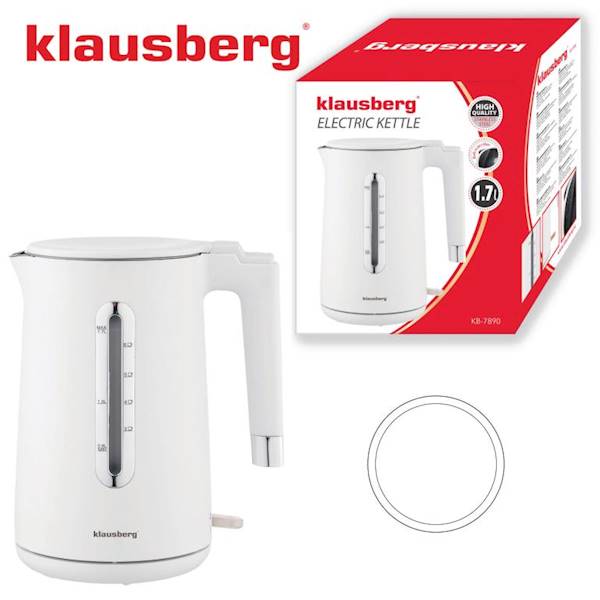 KLAUSBERG CZAJNIK ELEKT. 1,7L BIAŁO/CHROM KB7890
