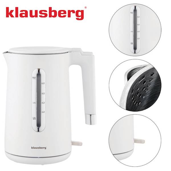KLAUSBERG CZAJNIK ELEKT. 1,7L BIAŁO/CHROM KB7890