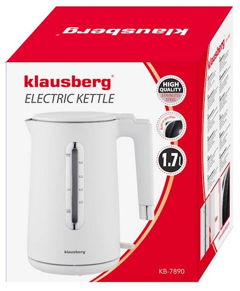KLAUSBERG CZAJNIK ELEKT. 1,7L BIAŁO/CHROM KB7890