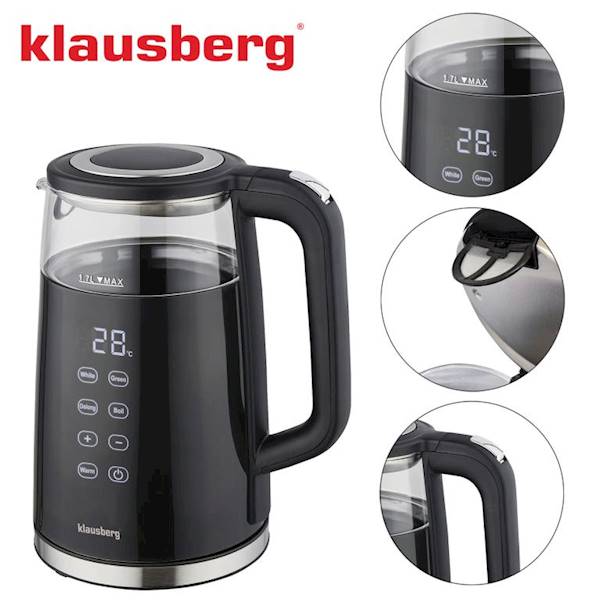 KLAUSBERG CZAJNIK ELEKT. 1,7L CZARNO/CHROM KB7894