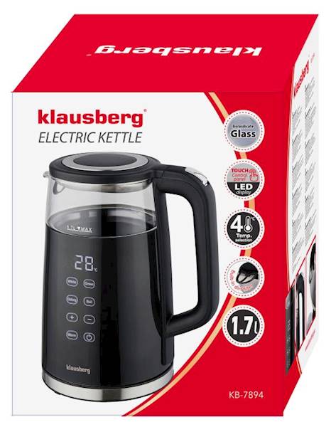 KLAUSBERG CZAJNIK ELEKT. 1,7L CZARNO/CHROM KB7894