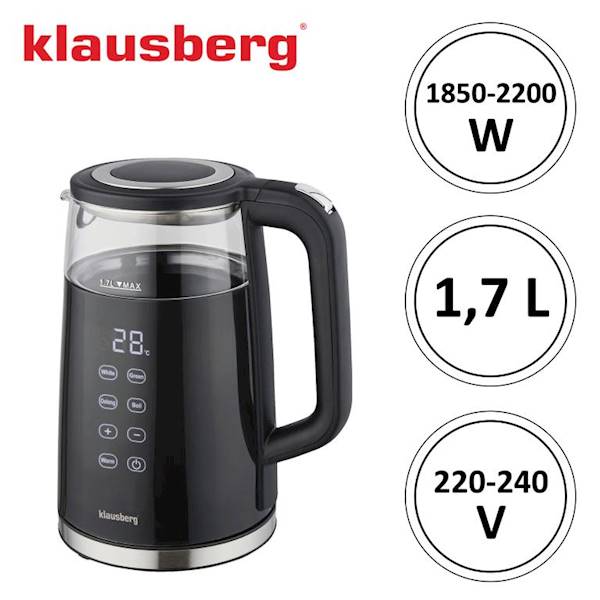 KLAUSBERG CZAJNIK ELEKT. 1,7L CZARNO/CHROM KB7894