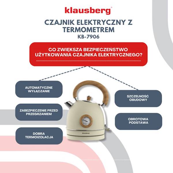 KLAUSBERG CZAJNIK ELEKT. 1,8L BEŻOWY KB7906