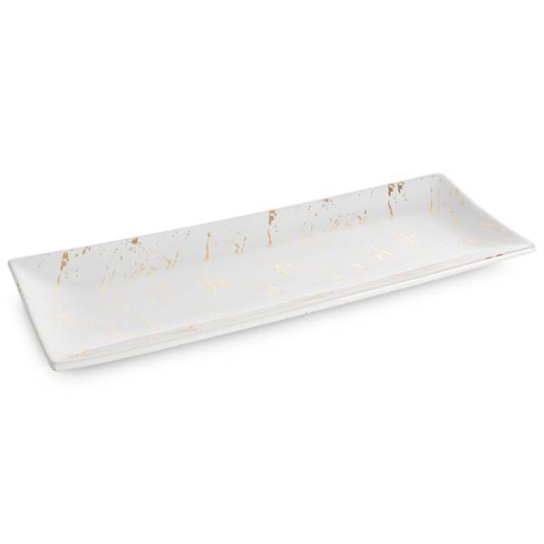PATERA ARIELA 38x14x4cm 459751 BIAŁA+ZŁOTO EUROFIRANY
