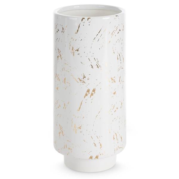 WAZON ARIELA 13x13x30cm 459742 BIAŁY+ZŁOTO EUROFIRANY