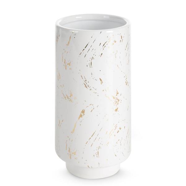 WAZON ARIELA 12x12x25cm 459743 BIAŁY+ZŁOTO EUROFIRANY