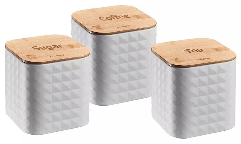 KLAUSBERG 3 POJEMNIKI KUCHENNE BIAŁE KB7485