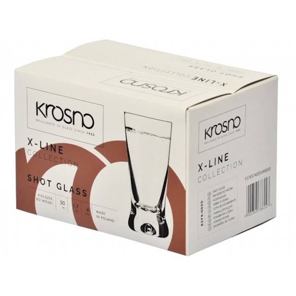 KROSNO X LINE 6 KIELISZKÓW 50ml SHOT MAŁY 