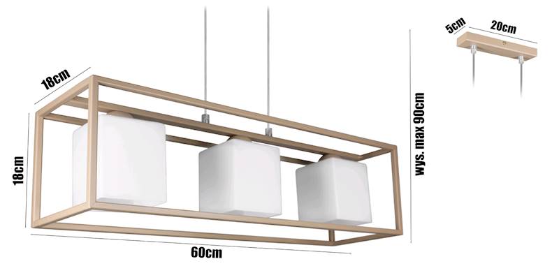 BL.OPR.OŚW.KLATKA 3L+KLOSZE BEŻ KASZMIR