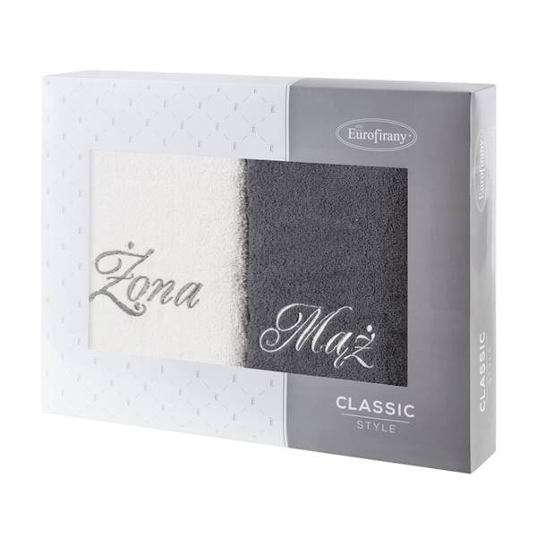 EU.RĘCZNIK MĄŻ ŻONA 2 szt.50x90cm SRE/STAL 459048