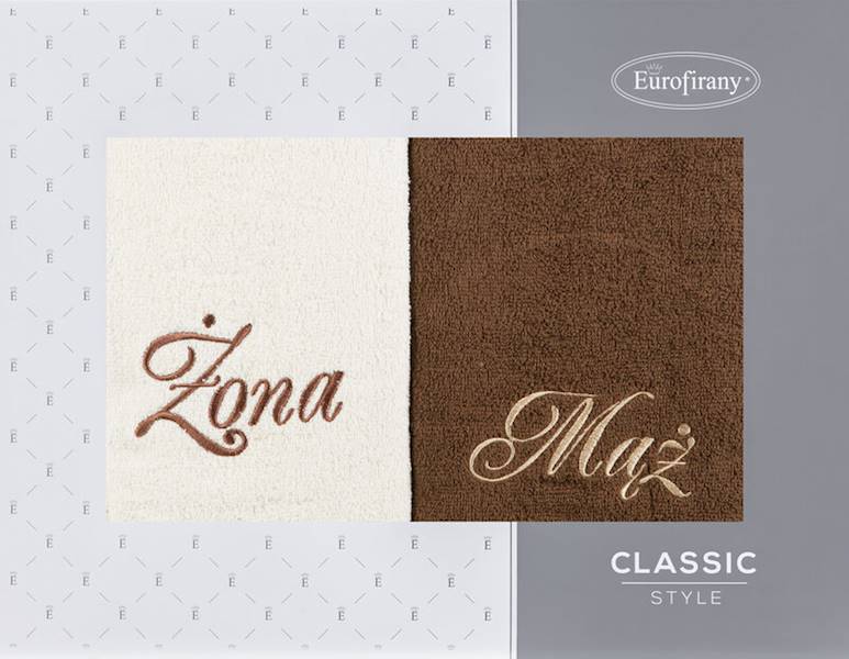 EU.RĘCZNIK MĄŻ ŻONA 2 szt.70x140cm KREM/BEŻ 459043