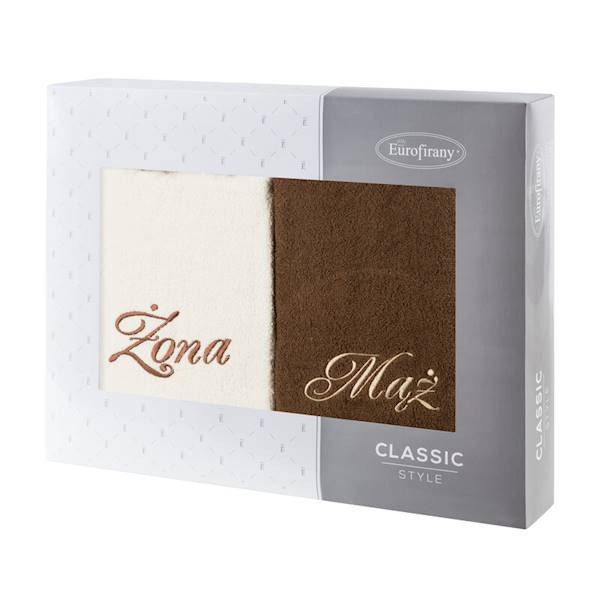 EU.RĘCZNIK MĄŻ ŻONA 2 szt.70x140cm KREM/BEŻ 459043