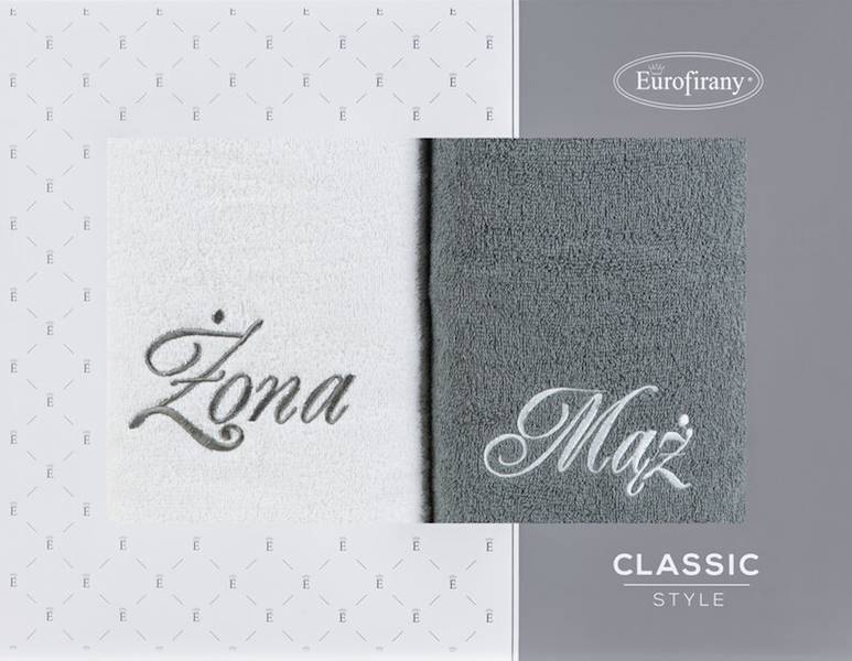 EU.RĘCZNIK MĄŻ ŻONA 2 szt.70x140 BIAŁY/POP 458985