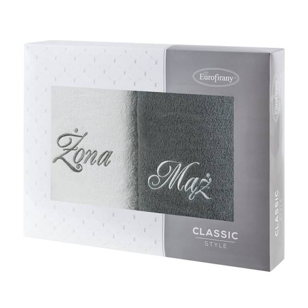 EU.RĘCZNIK MĄŻ ŻONA 2 szt.70x140 BIAŁY/POP 458985