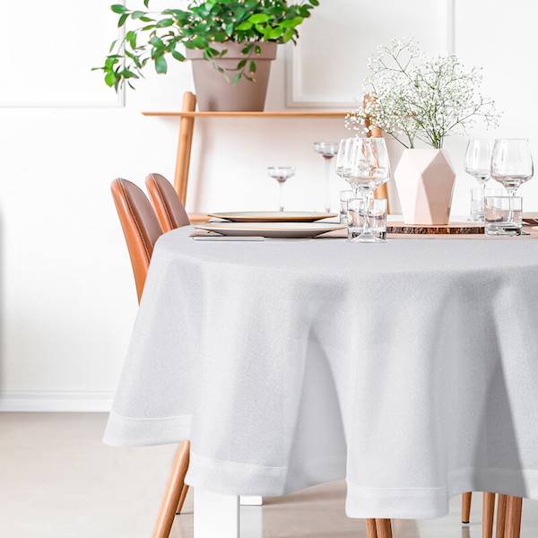 EU.OBRUS BIANCA/2/B 180cm RD 424847 OKRĄGŁY BIAŁY