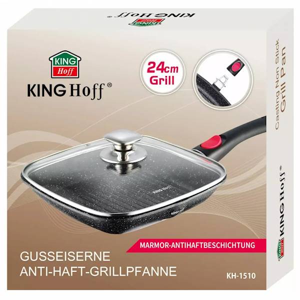 KINGHOFF PATELNIA GRILL Z POKRYWĄ 24cm KH1510