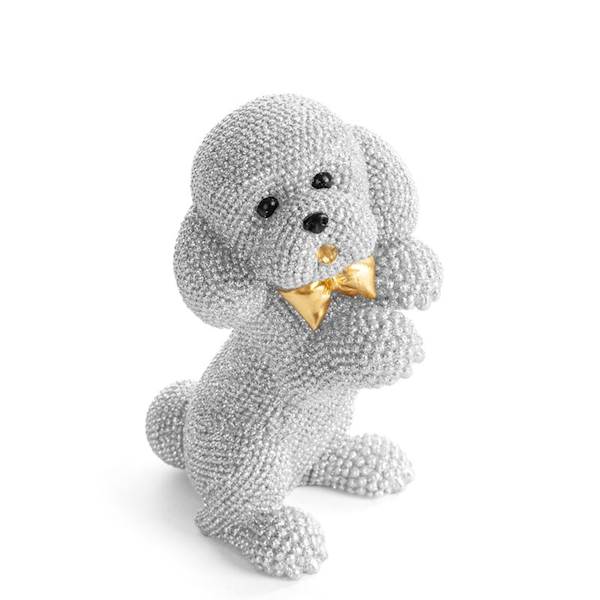 FIGURKA ELDO/1/FIG/48 10x7x15cm 478830 PUDEL SREBRNY EUROFIRANY